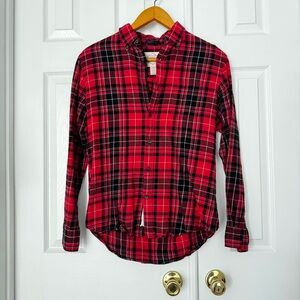 St. John's Bay Red and Black Plaid Shirt